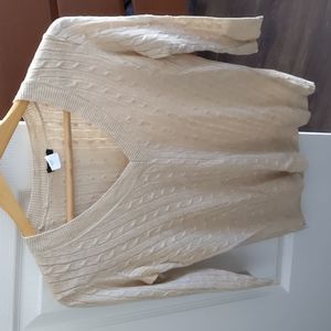 JCrew linen 3/4 sleeve sweater